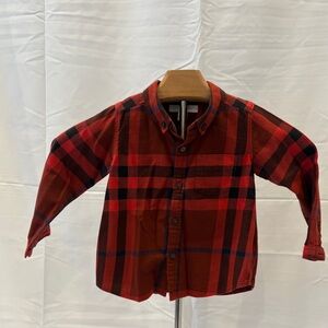 Burberry black and red check shirt 18 month boys